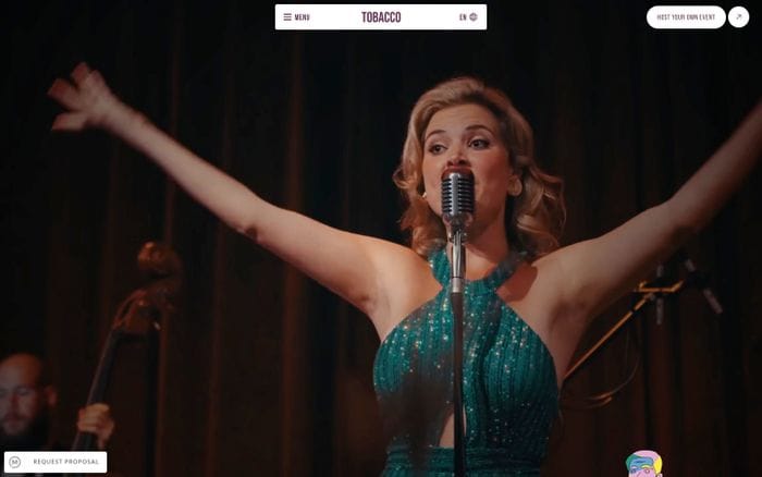 Tobacco Theater website preview