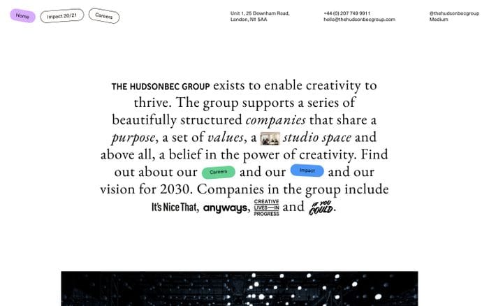 The HudsonBec Group website preview