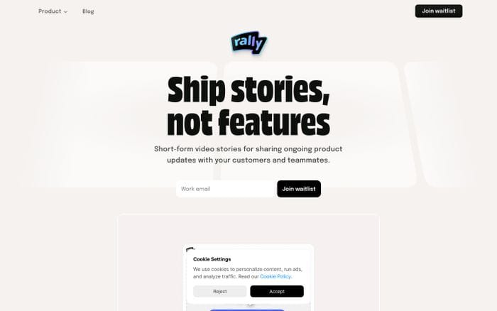 Rally website preview