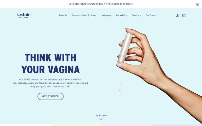 Sustain Natural website preview