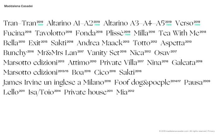 Maddalena Casadei website preview