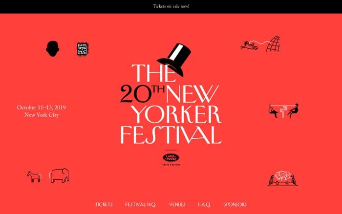 The 20th New Yorker Festival website preview