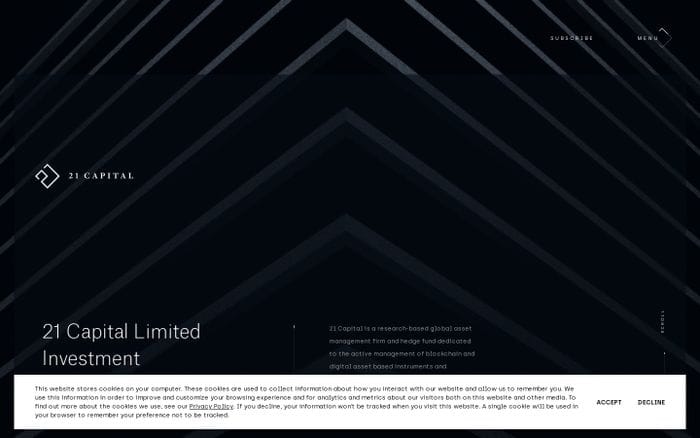 21 Capital website preview