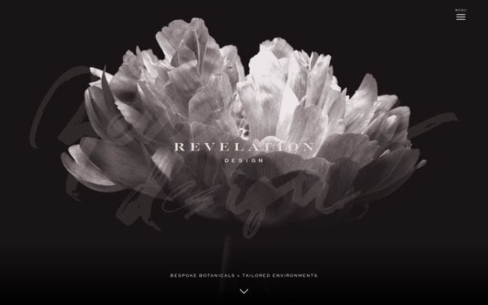 Revelation Design – Bespoke botanicals + tailored environments. website preview