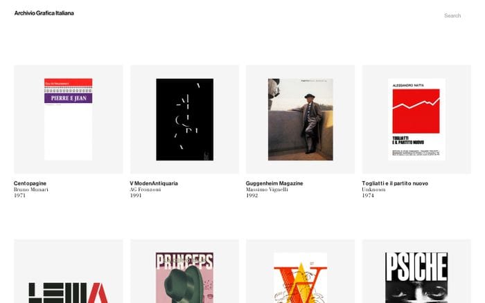 Archivio Grafica Italiana website preview