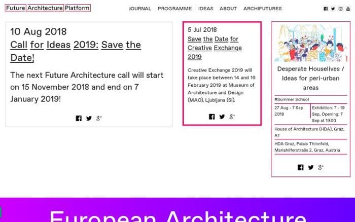 Futurearchitectureplatform website preview
