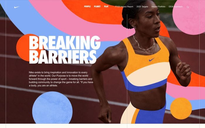 Nike purpose website preview
