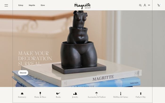 The Magritte shop website preview