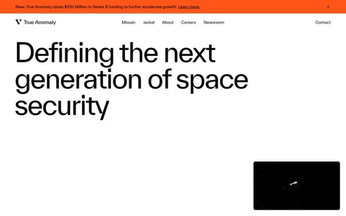 True Anomaly website preview