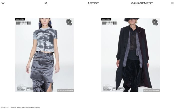 WM Artist Management website preview