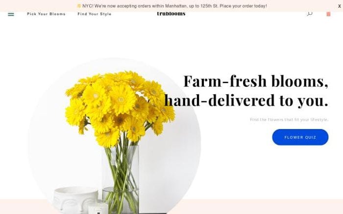 Trublooms website preview