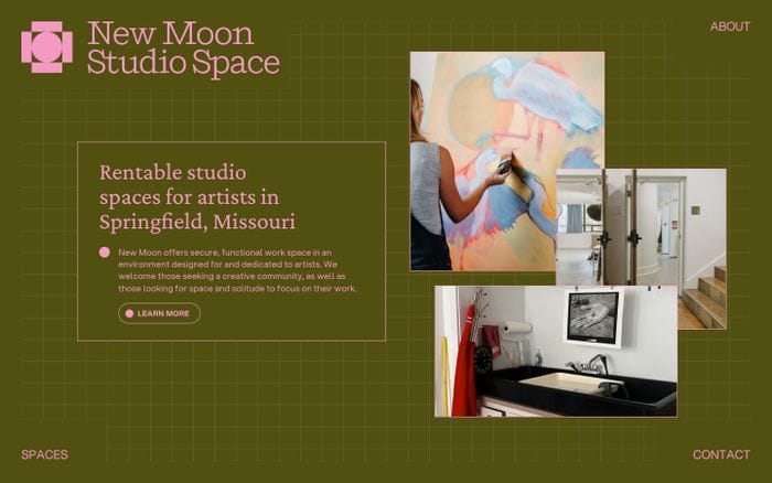 New Moon Studio Space website preview