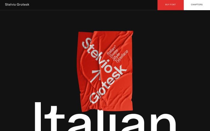 Stelvio Grotesk - A Italian Swiss Style Typeface website preview