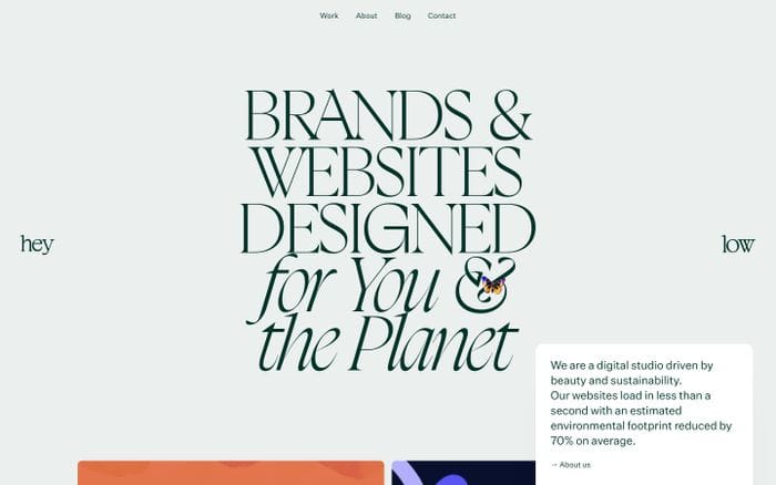 Hey Low website preview