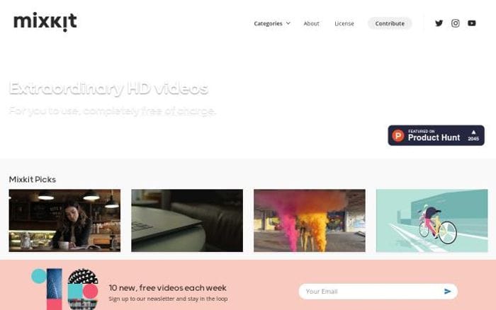 Mixkit website preview