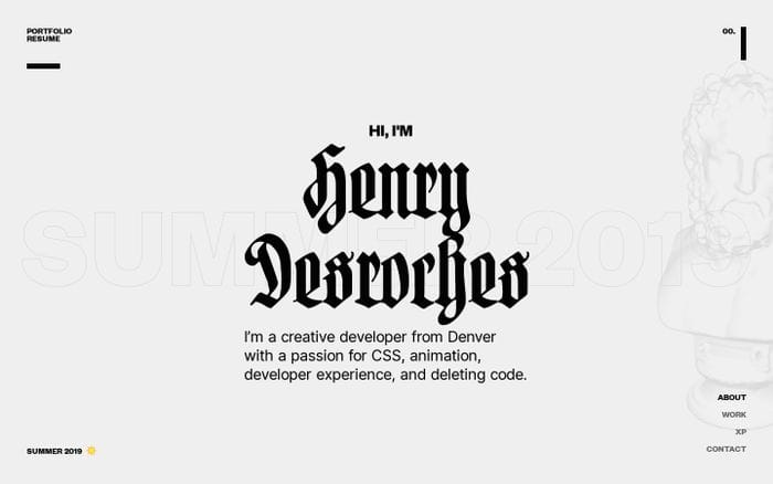 Henry Desroches website preview