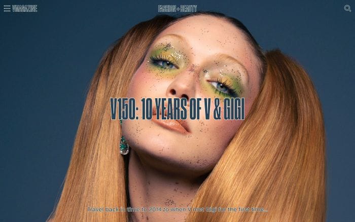 V Magazine website preview