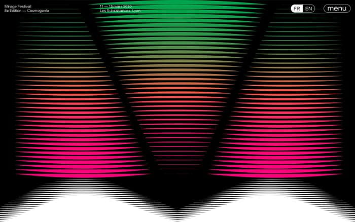 Mirage Festival website preview