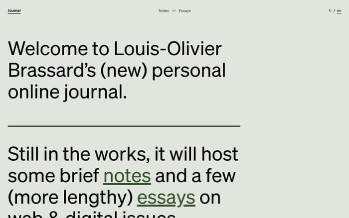 Louis-Olivier Brassard’s Journal website preview