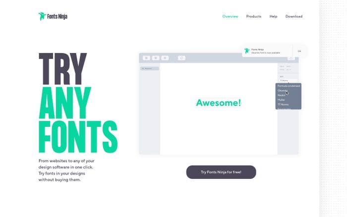 Fonts Ninja website preview