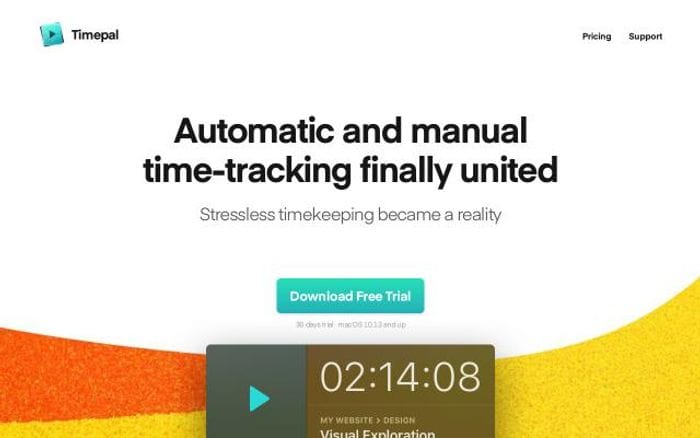 Timepal-app website preview
