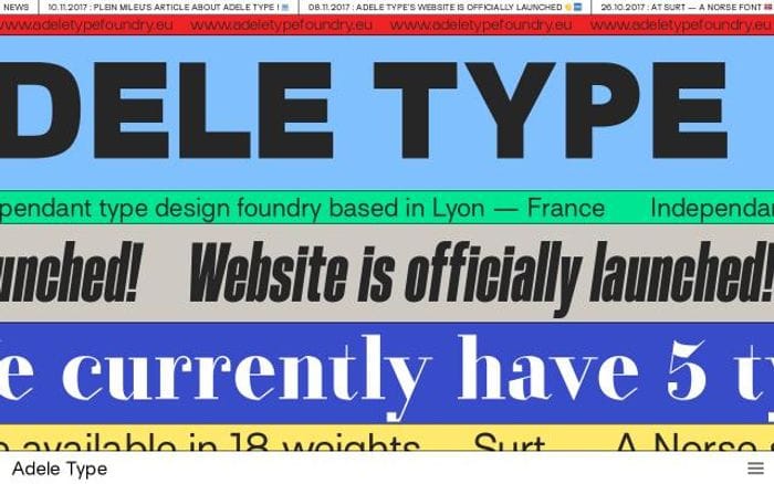 Adeletypefoundry website preview