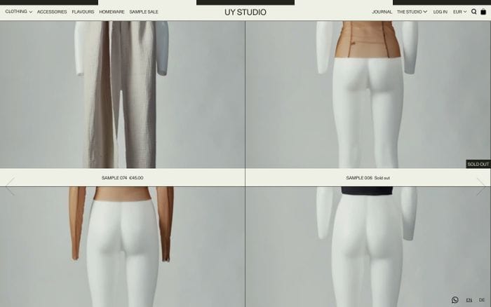 UY studio website preview