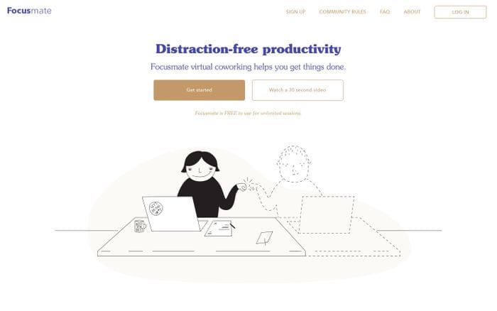 Stop Procrastinating, Boost Productivity & Get Focused on Work - Focusmate® website preview