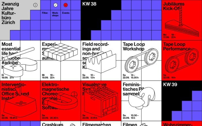 Zwanzig Jahre Kulturbüro Zürich website preview