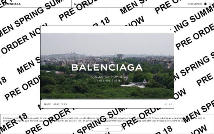 Balenciaga website preview