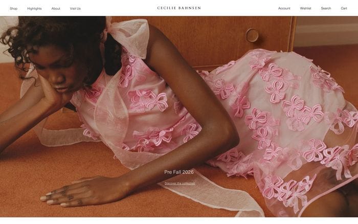 Cecilie Bahnsen website preview