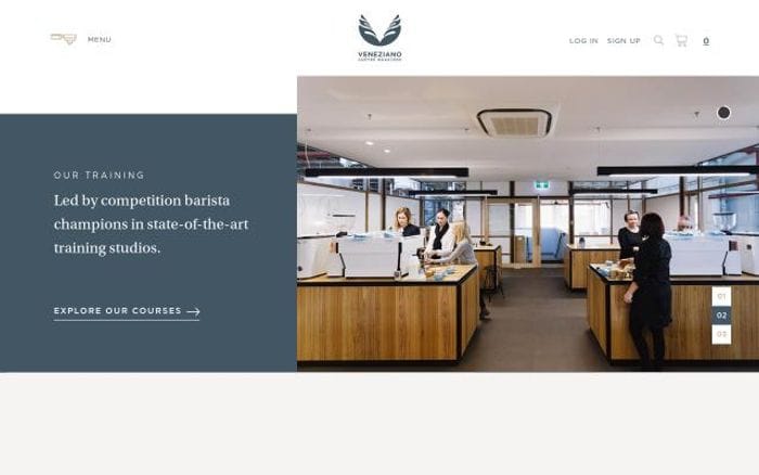 Venezianocoffee website preview