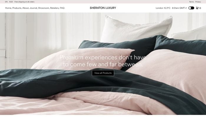 Sheraton Luxury website preview