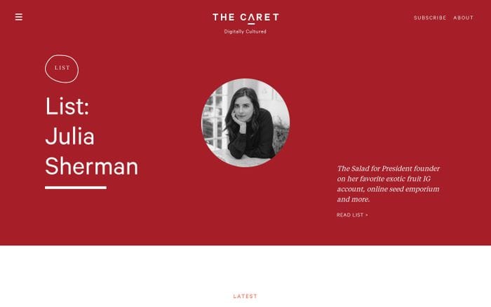The Caret website preview