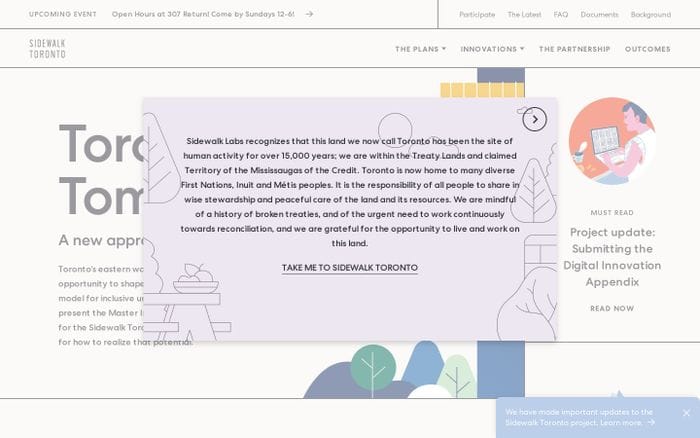  Sidewalk Toronto website preview