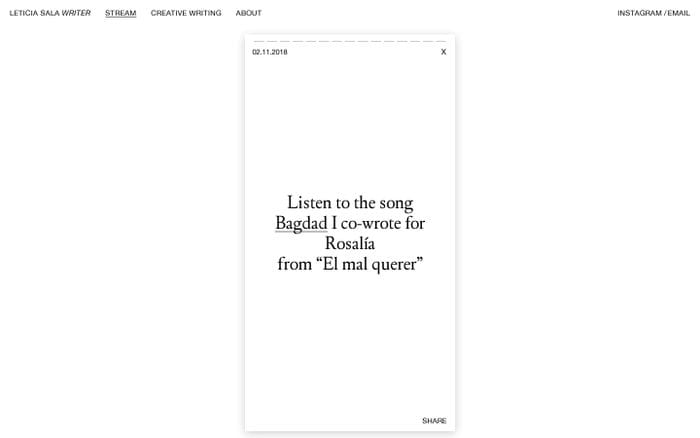Leticia Sala – Creative Writing, Poems, Essays website preview