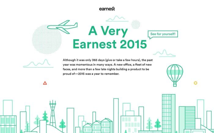 Earnest - 2015 in Review website preview