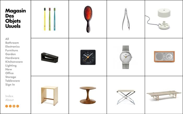 Magasin Des Objets Usuels website preview