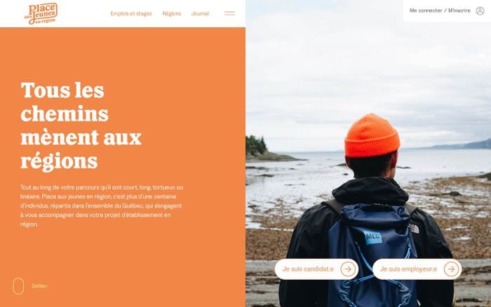 Place aux jeunes en région website preview