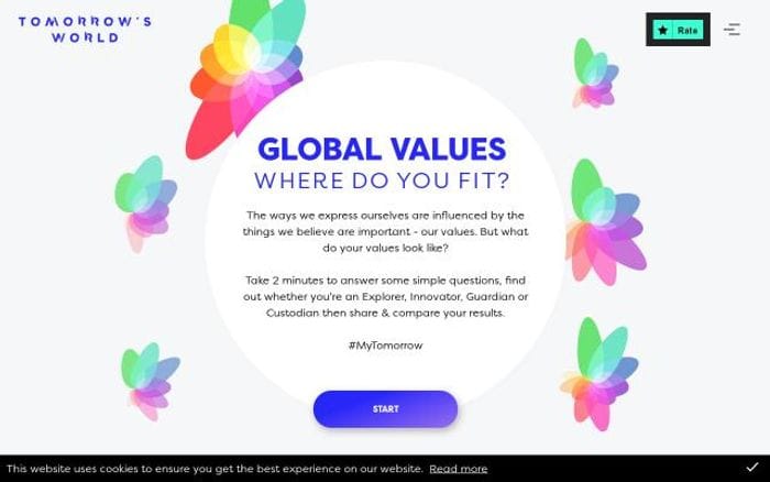 Tomorrows-world-values website preview