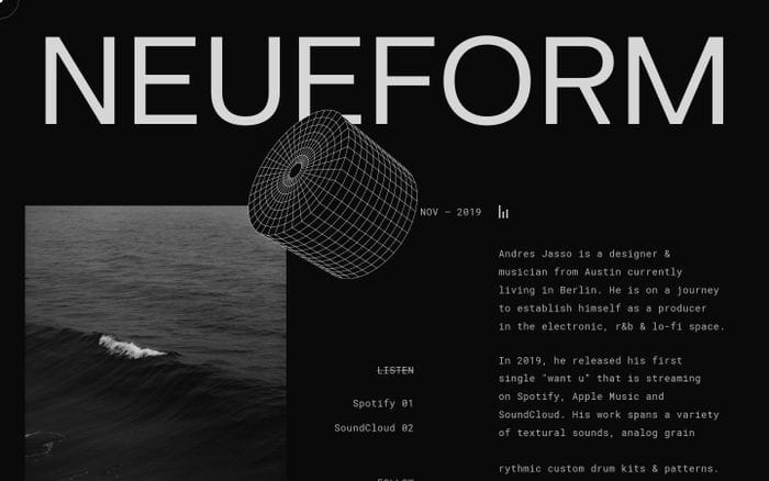 neueform website preview