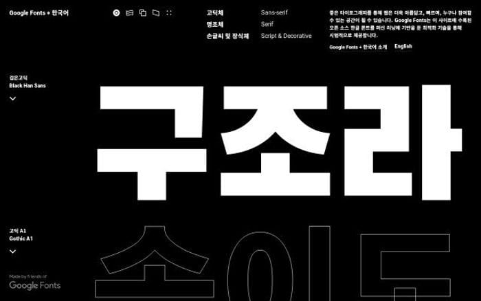 Googlefonts website preview