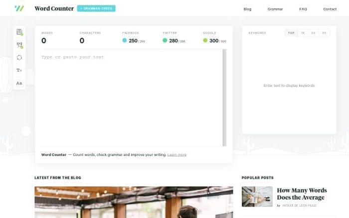 Wordcounter website preview