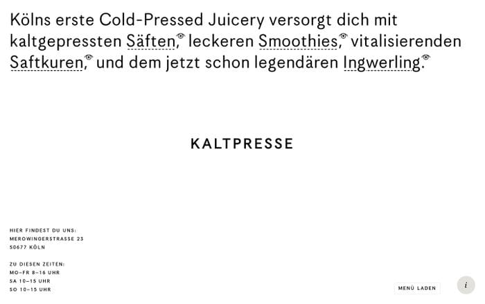 Kaltpresse ☺ Smoothie- und Saftbar website preview