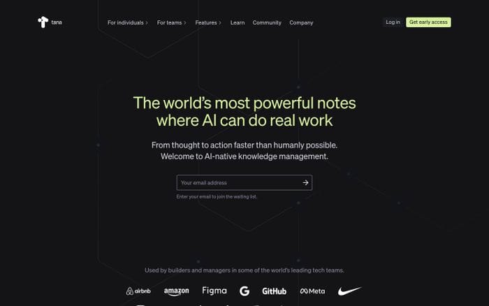 Tana website preview