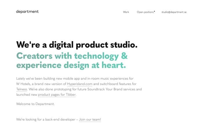 Department website preview