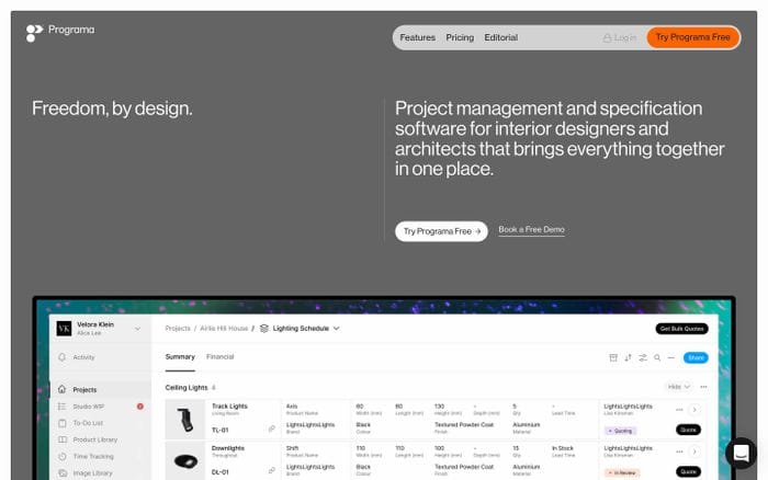 Programa website preview