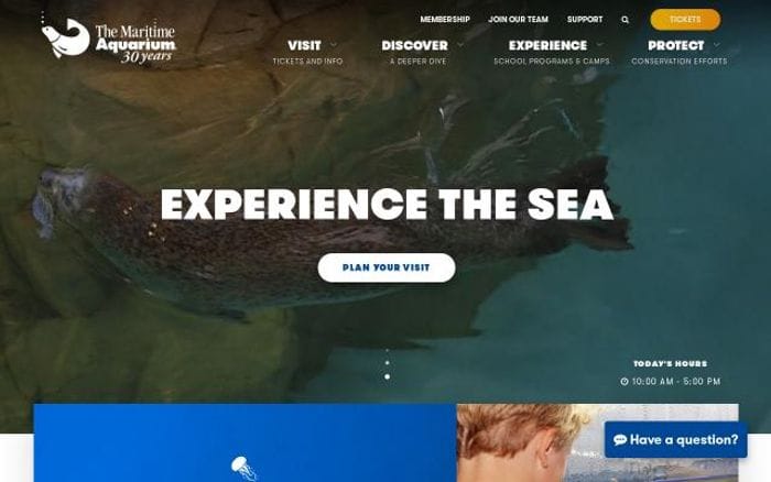 Maritimeaquarium website preview