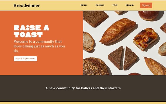 Breadwinner website preview