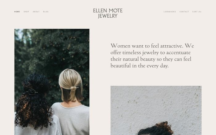 Ellen Mote Jewelry website preview